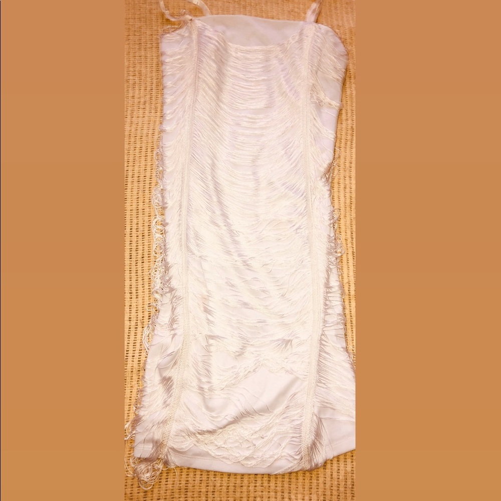 Fashion nova white fridge dress only worn once ‼️